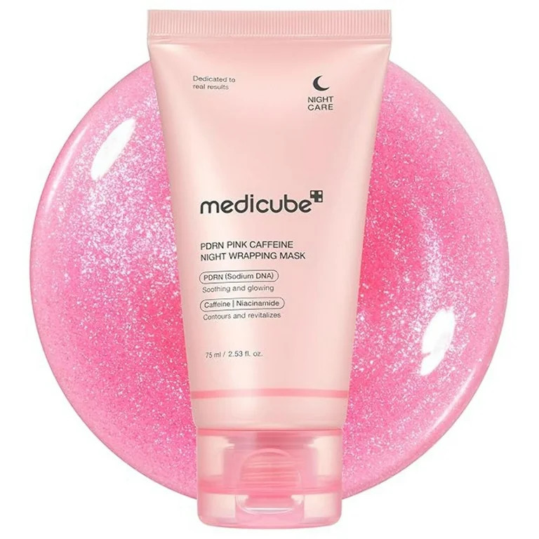 medicube PDRN Pink Caffeine Night Wrapping Mask, Overnight Face Mask, 2.53 fl oz | Walmart (US)