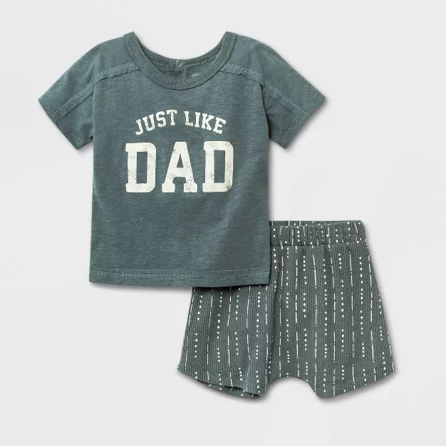 Grayson Mini Baby Boys' 2pc 'Dad' Top & Bottom Set - Blue | Target