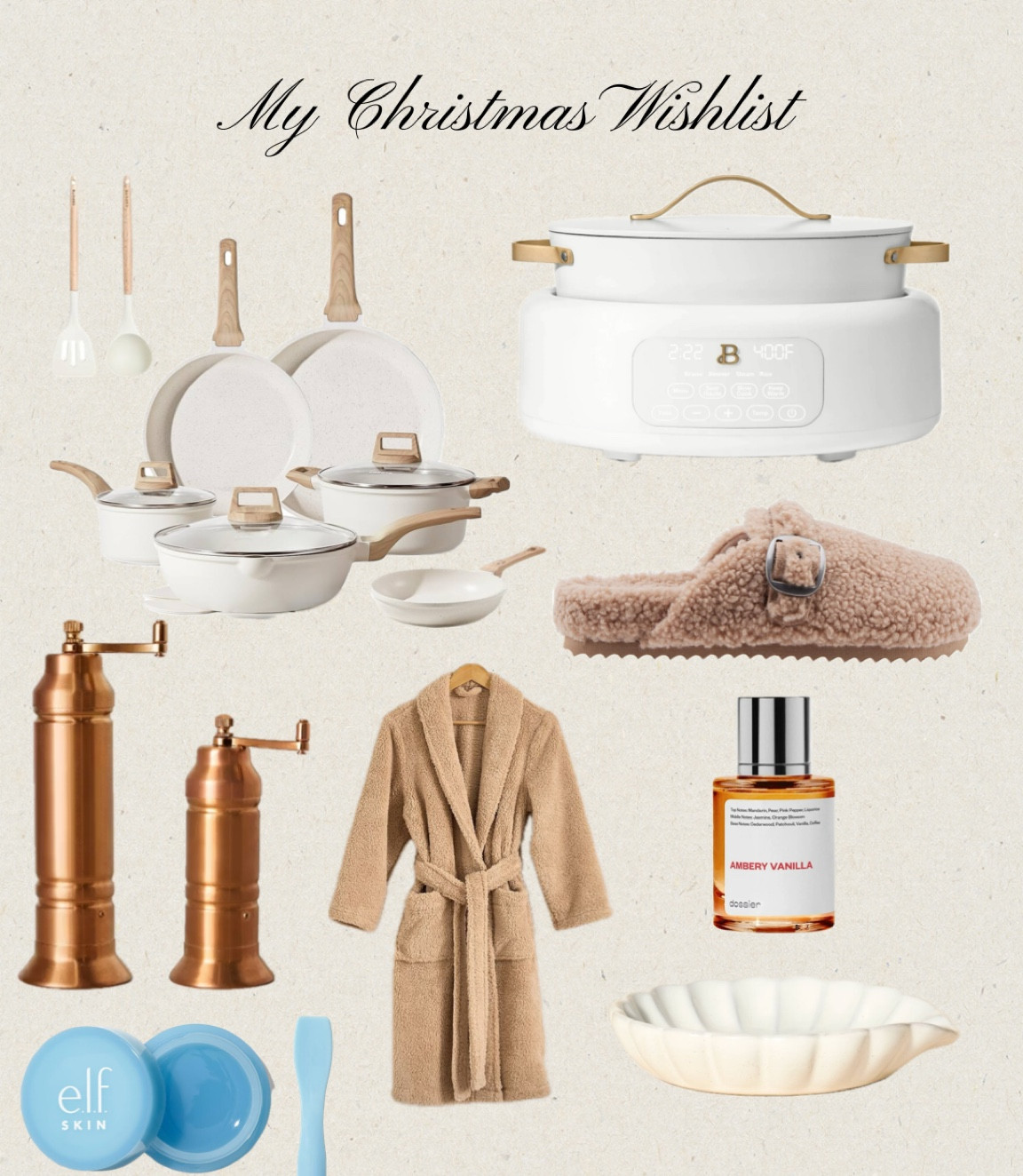My Christmas wishlist ☃️❄️🩵 Gifts for her + mom gift ideas + wife Christmas wishlist + beautiful drew Barrymore + pots and pans + robe + cozy gift + homebody + kitchen finds for herr

#LTKGiftGuide #LTKHoliday #LTKSeasonal