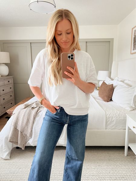 Love this oversized tee!! I got a small but could’ve done XS. Linked a similar pair of jeans that are on sale for $29!!

#LTKunder100 #LTKunder50 #LTKsalealert