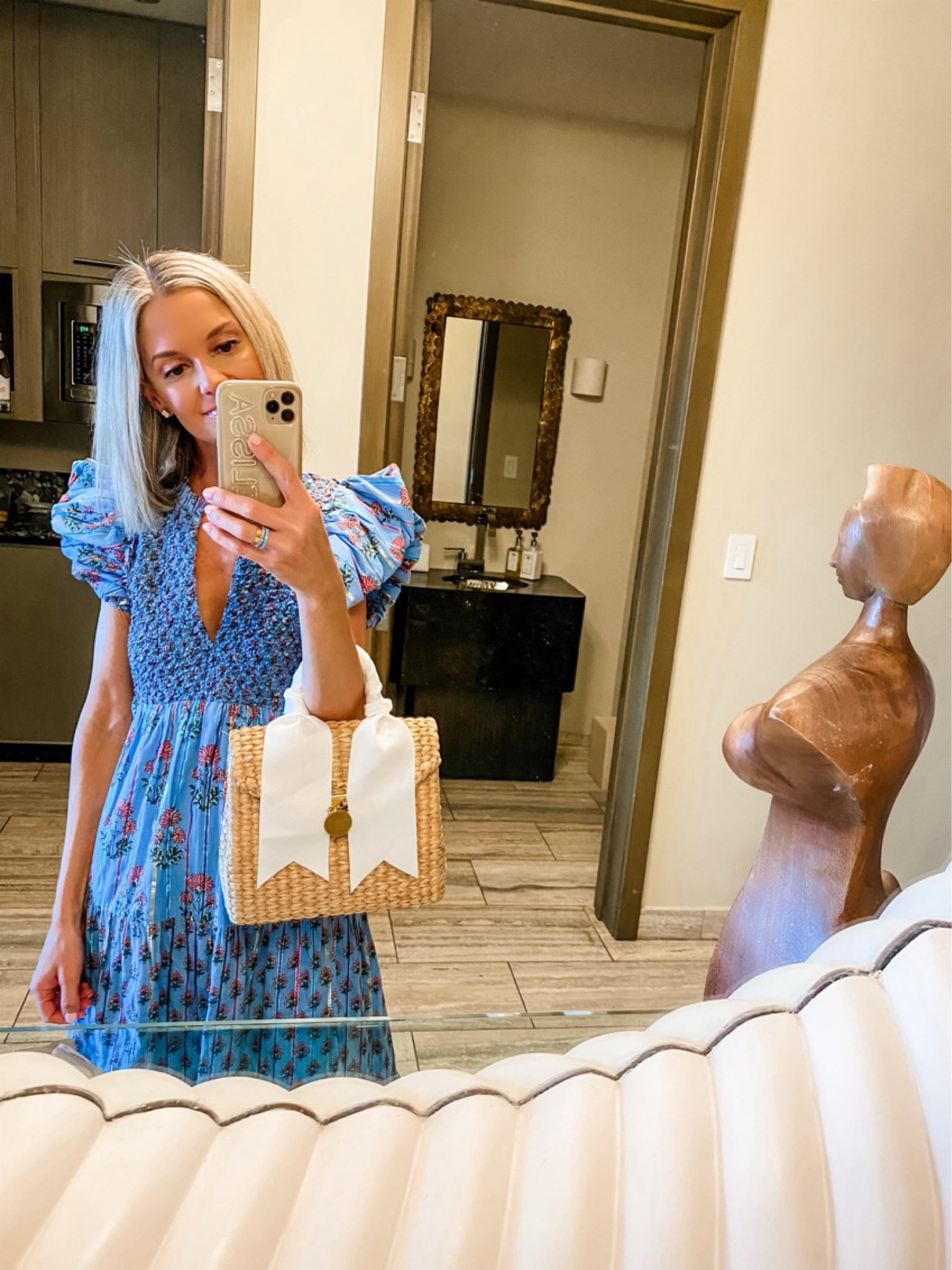 This blue midi dress with flutter sleeves is such a game changer for my wardrobe. I can dress it up or down and the gold detailing throughout really sets it apart from others  

#LTKOver40 #LTKParties #LTKSeasonal