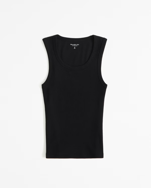 Women's Essential Tuckable High Scoopneck Rib Tank | Women's Tops | Abercrombie.com | Abercrombie & Fitch (US)