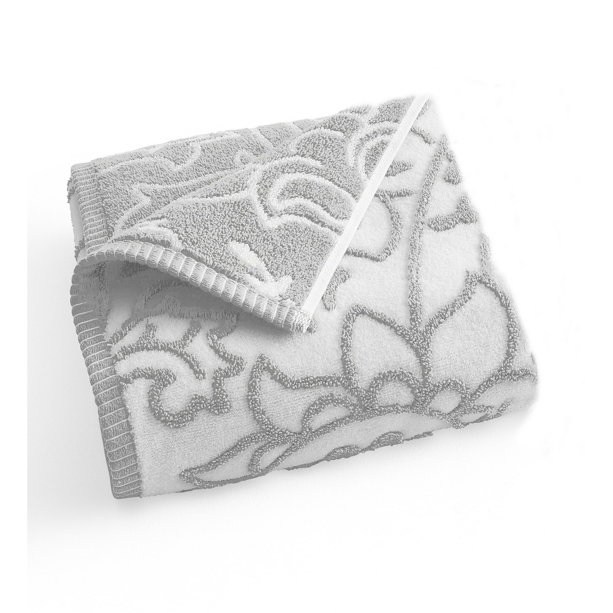 Better Homes & Gardens Thick and Plush Sheared Paisley Hand Towel, Soft Silver | Walmart (US)