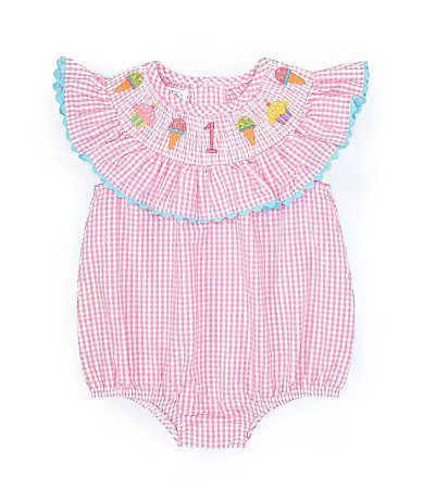 Mud Pie Baby Girls 1st Birthday Seersucker Bubble - 12/18 Months | Dillard's