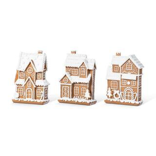 5.50 in. H Christmas Resin Gingerbread House Table Decor (Set of 3) | The Home Depot