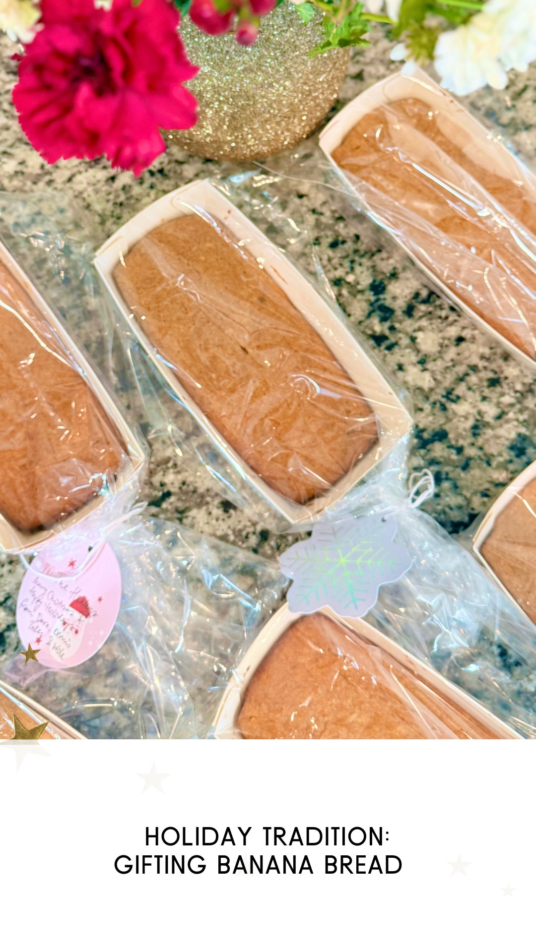 Hi fam, sharing one of my holiday traditions: baking banana bread for our neighbors. 

My mom used to make banana bread when I was growing up and I started doing with my girls too. Hope you’re having a great weekend😘

#LTKGiftGuide #LTKHoliday #LTKfoodie