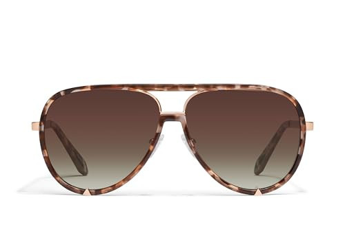 Quay - Womens Sunglasses, Polarized Aviator Lenses with UV Protection, Oversized Sunglasses (High Profile, Brown Tortoise) | Amazon (US)