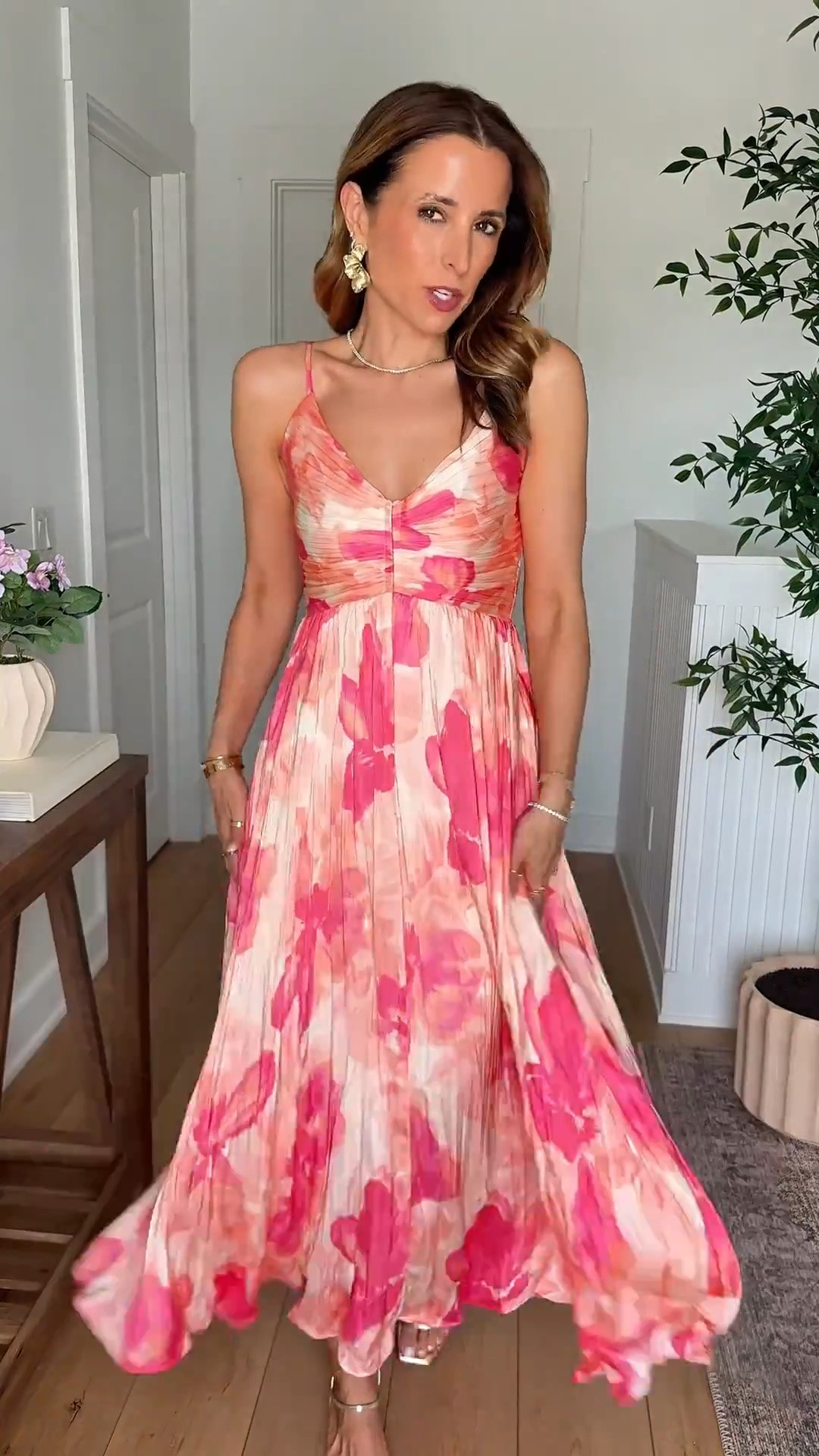 Such a gorgeous wedding guest dress for spring, summer and early fall! Code LISA123 on first time purchases. Wearing XS with adjustable straps. This fits like a dream! Small bump-friendly, too! Spring wedding guest dress. Summer wedding guest dress. Wedding guest dress. Pleated midi dress. Baby shower dress. Wedding shower dress. Cocktail dress. Party dress.

#LTKootd #LTKWedding #LTKTravel