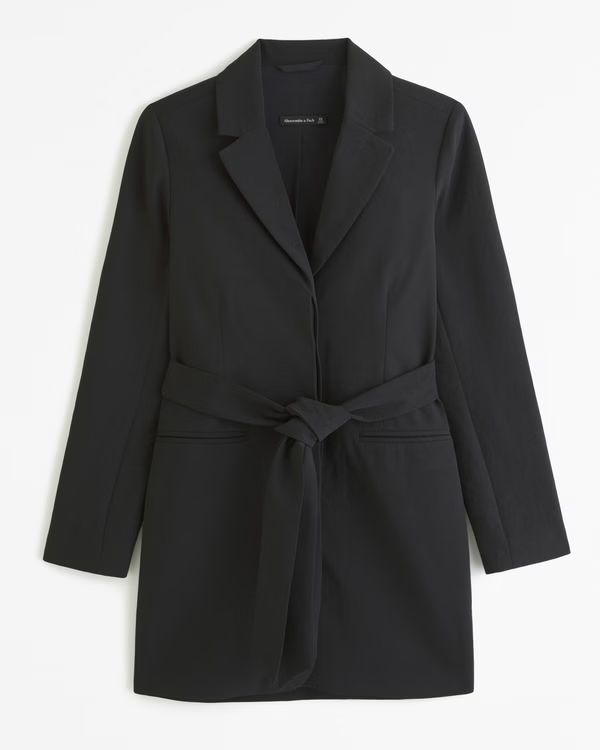 Women's Premium Crepe Blazer Dress | Women's New Arrivals | Abercrombie.com | Abercrombie & Fitch (US)