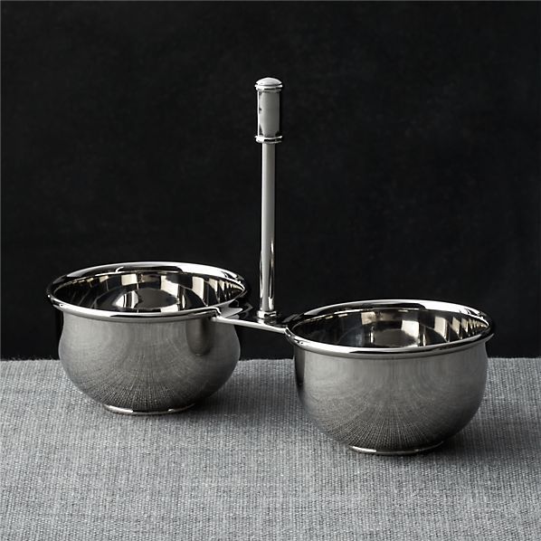 Easton 2-Part Stainless Steel Server | Crate & Barrel