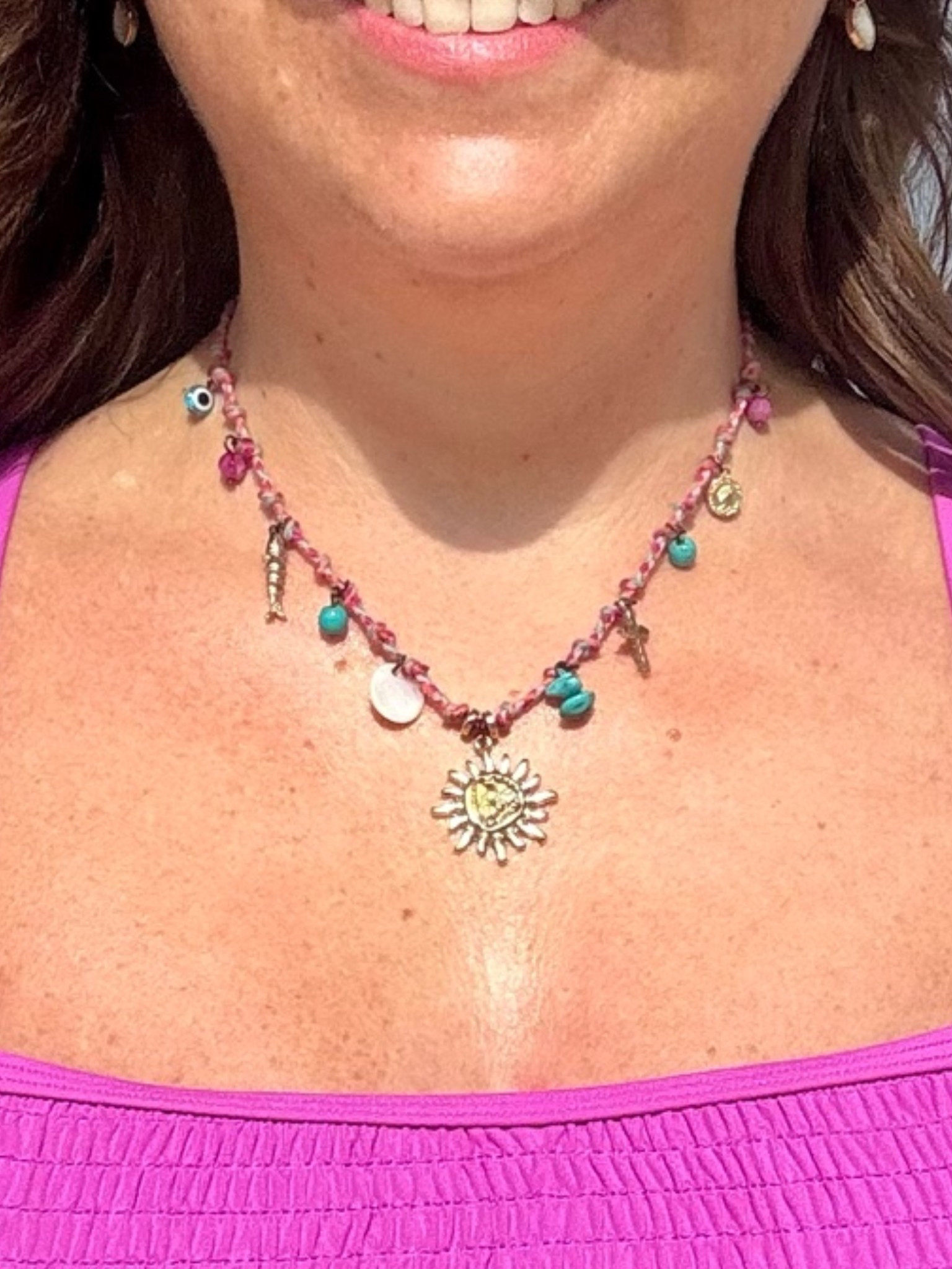 Summer human pink cord necklace 🩷

#LTKsummer #LTKpetite #LTKstyletip