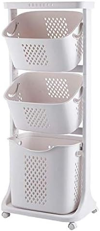 Manskskim Bathroom Laundry Basket 3 Layer Clothes Storage Basket Household Kitchen Shelf Fruit St... | Amazon (US)