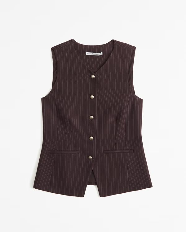 Tailored High-Neck Vest Top | Abercrombie & Fitch (US)