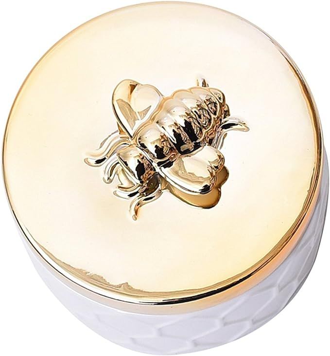 Ceramics Jewelry Box w/Accessories Organizer Storage Tank Container (Bee Lid) | Amazon (US)