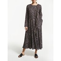 Modern Rarity Archive Print Ruffle Dress, Black | John Lewis UK