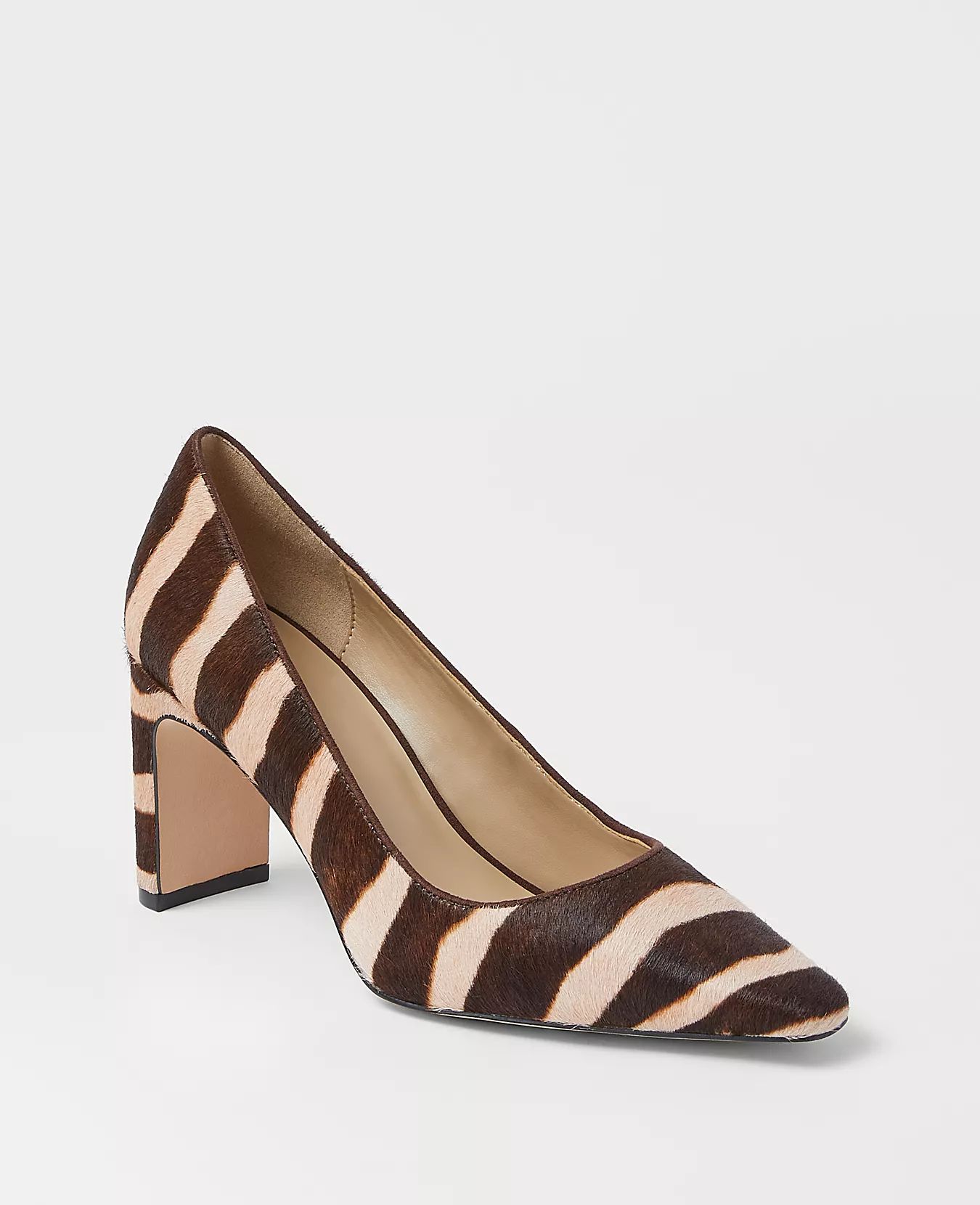 Zebra Print Haircalf Blade Heel Pumps | Ann Taylor (US)