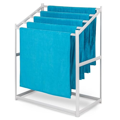 Coast Modern Pool Towel Rack – 5 Beach Towel PVC Drying Rack for Outdoor & Indoor Use - White | Amazon (US)