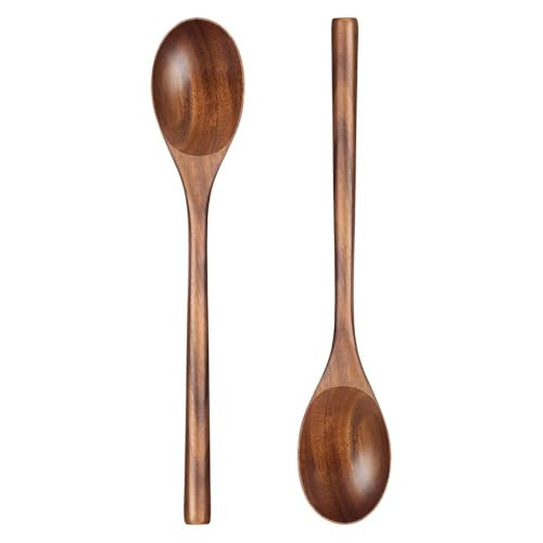 HANSGO 2PCS Wooden Cooking Spoons, Large Wooden Cooking Spoons Wooden Kitchen Utensil for Cooking Serving Mixing | Amazon (US)