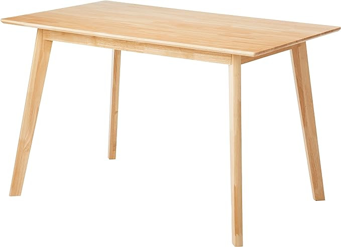 Amazon Basics Solid Wood Kitchen Dining Table, 47 inch, Natural | Amazon (US)