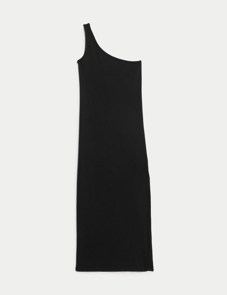 Jersey Ribbed One Shoulder Midi Beach Dress | Marks & Spencer (UK)