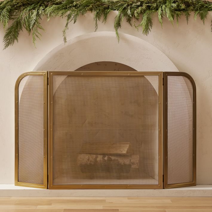 Deco Tri-Fold Fireplace Screen | West Elm (US)