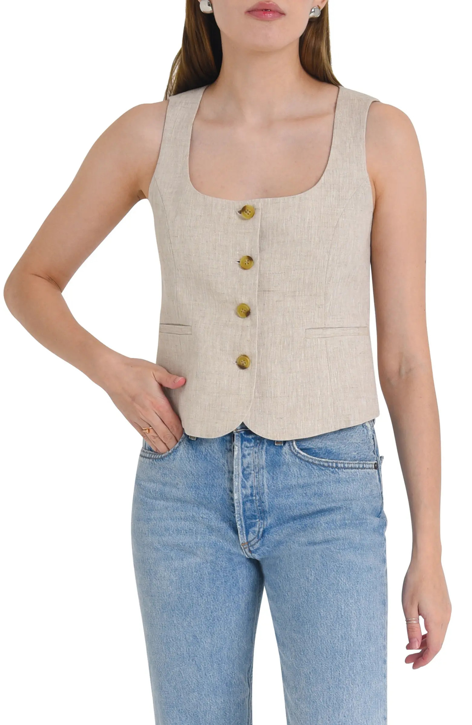 WAYF Gabriella Linen Vest | Nordstrom | Nordstrom