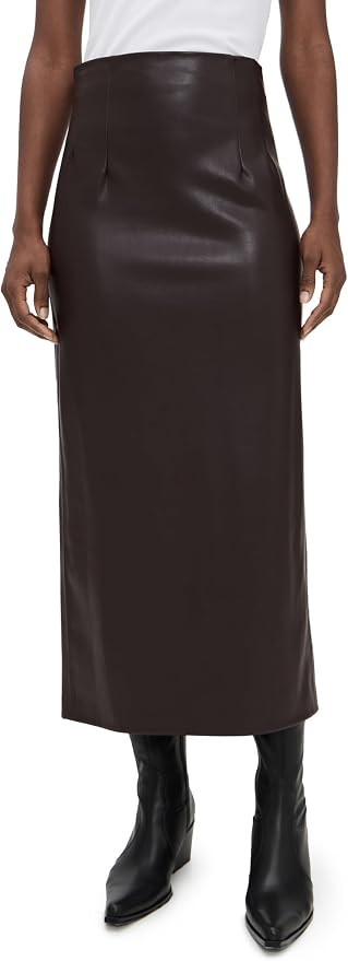 Enza Costa Women's Faux Leather Hi-Waist Curve Skirt | Amazon (US)