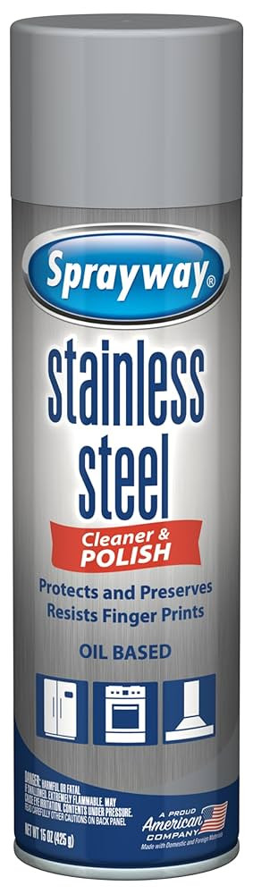 Sprayway SW841R Oil-based Stainless Steel Cleaner and Polish, Protects and Preserves, Resists Str... | Amazon (US)
