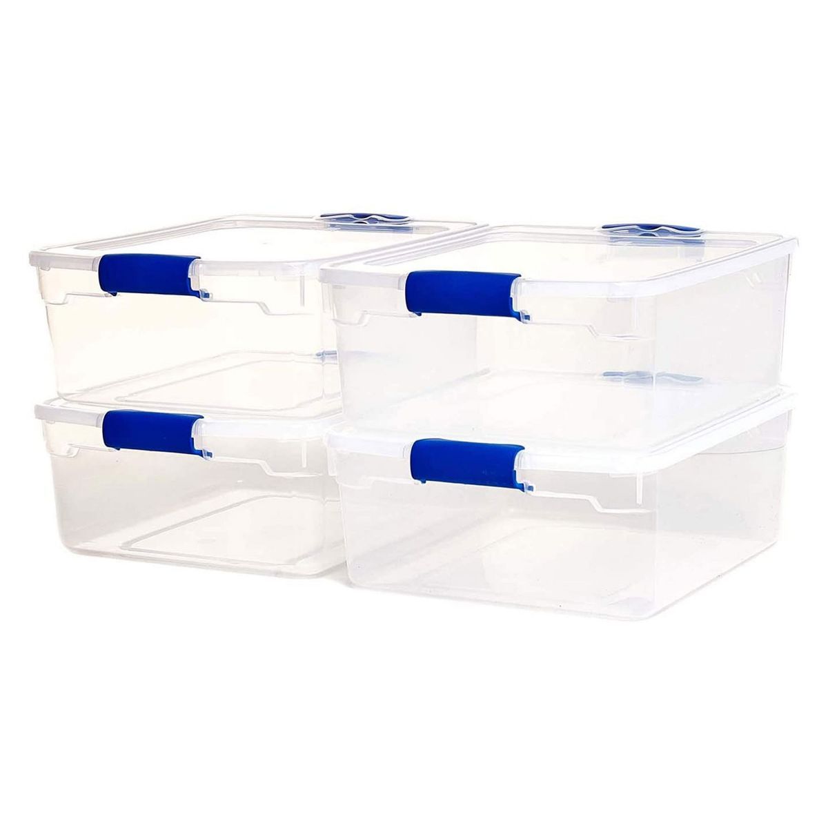 Homz Heavy Duty Modular Clear Plastic Stackable Storage Tote Containers with Latching and Locking... | Target