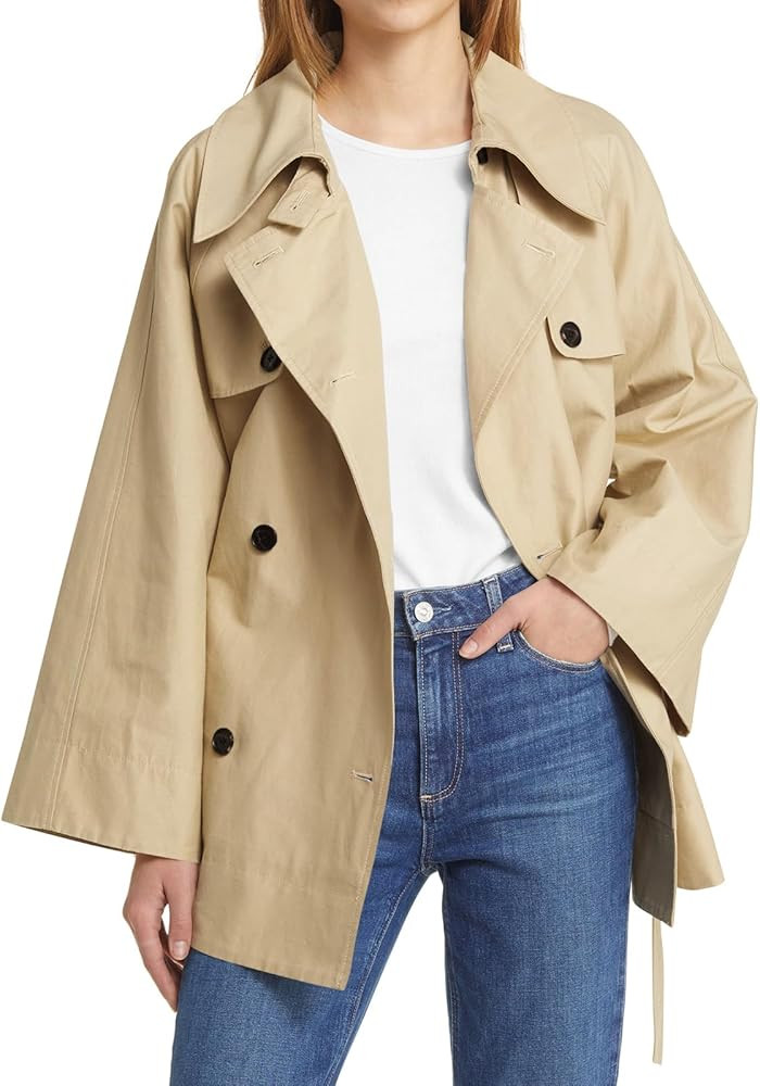 Cicy Bell Womens Casual Trench Coat Double Breasted Long Sleeve Fall Jacket Classic Lapel Overcoa... | Amazon (US)