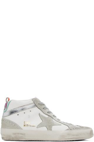 SSENSE Exclusive White & Gray Mid Star Sneakers | SSENSE