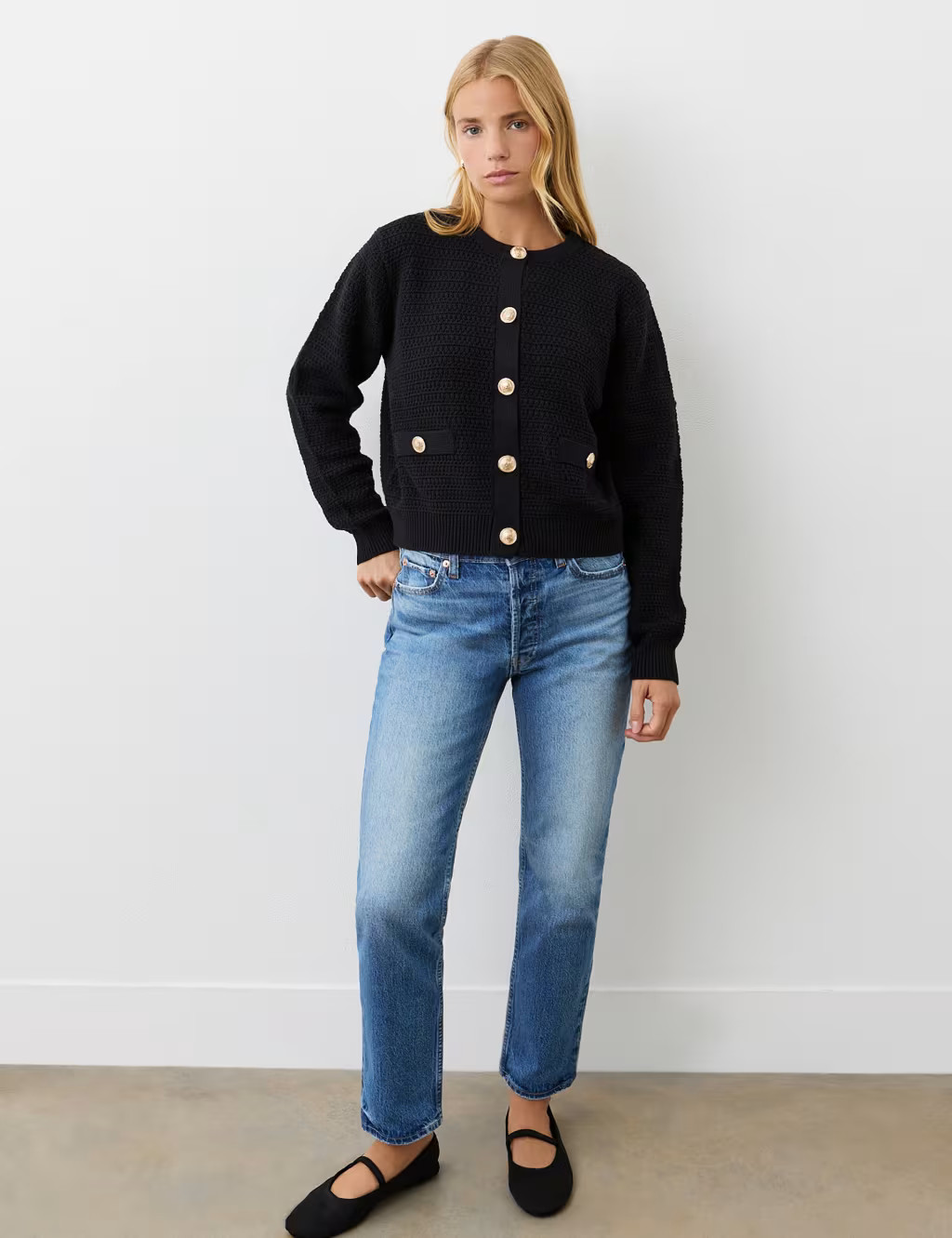 Pure Cotton Textured Button Front Cardigan | Marks & Spencer (UK)