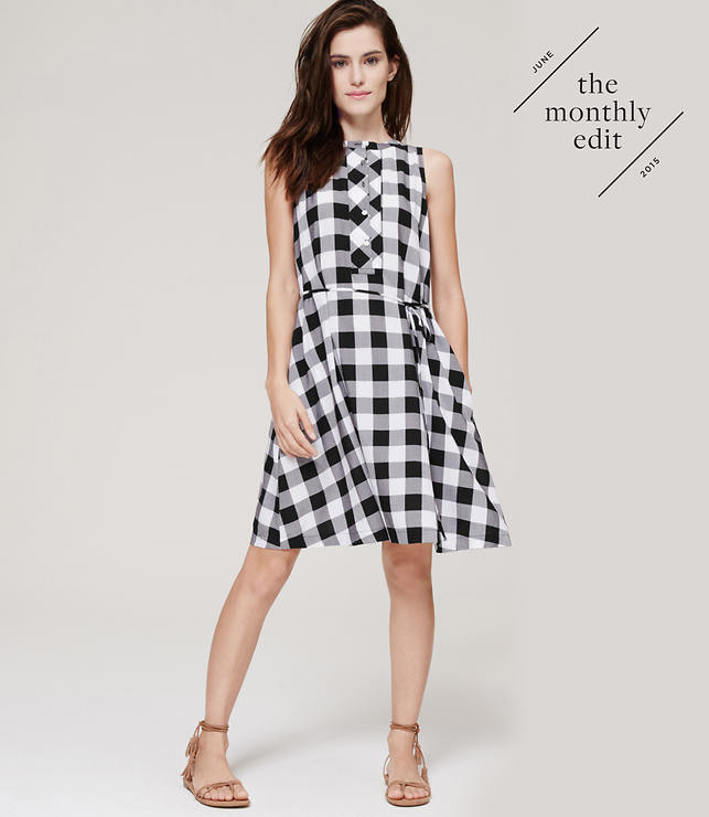 Gingham Gamine Dress | Loft