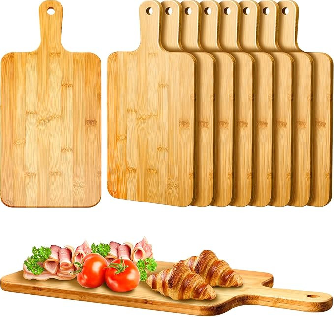 Nuenen 10 Pcs Wood Cutting Board with Handle 15.7 x 7.8 Inch Wooden Serving Board Kitchen Choppin... | Amazon (US)