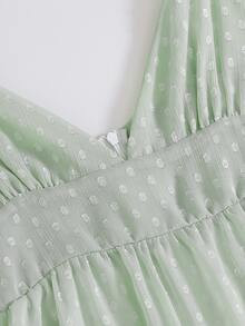 Swiss Dot Ruffle Hem Cami Dress | SHEIN