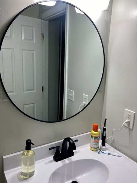 Round Black Trim Mirror.
Modern mirror. Minimalist mirror .

#LTKhome #LTKfindsunder50