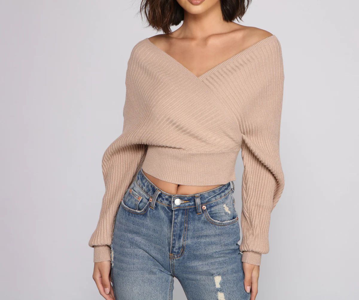Glitter And Gleam Ribbed Knit Sweater | Windsor Stores