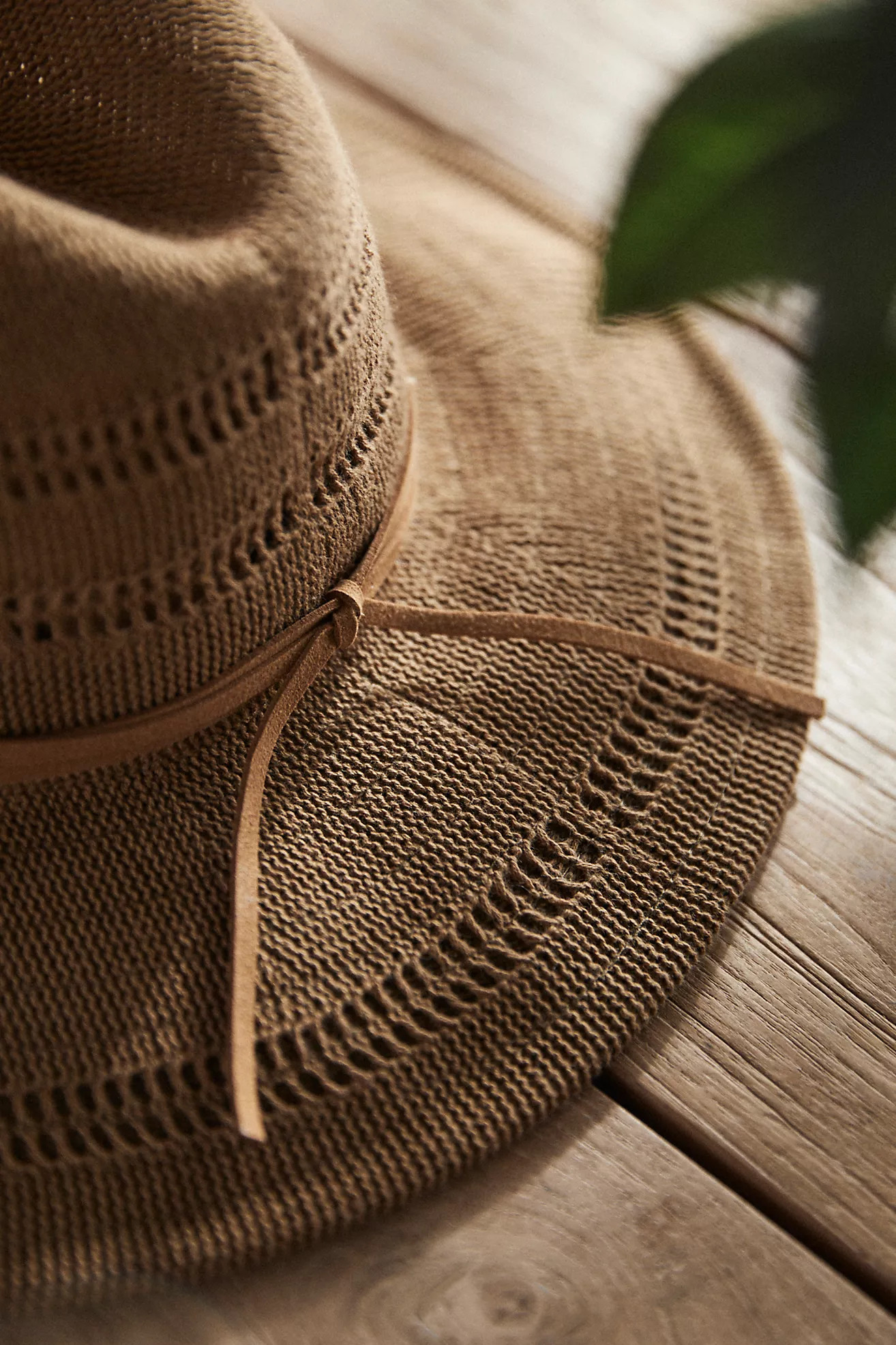 Vented Crown Sun Hat with Faux Suede Trim | Terrain