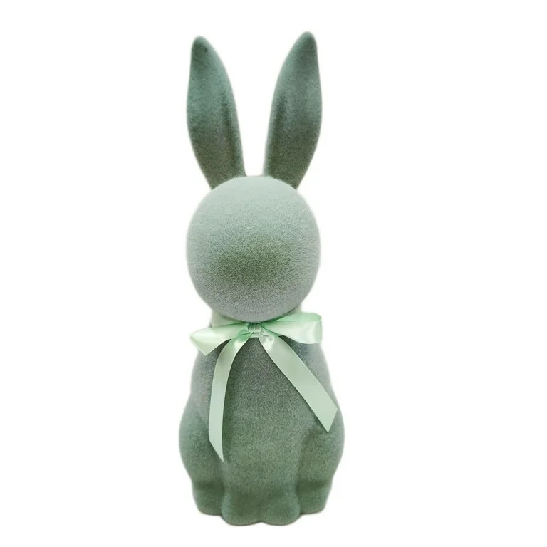 Flocked Bunny Tabletop Decoration, Green, 16", Easter by Way To Celebrate | Walmart (US)