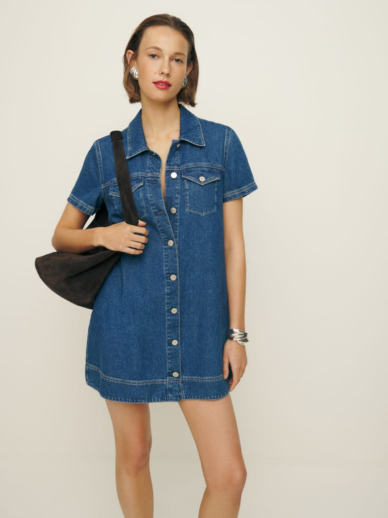 Harlee Denim Mini Dress | Reformation (Global)