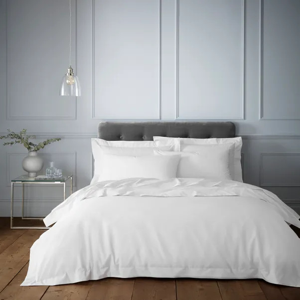 Hotel 230 Thread Count Cotton Percale Duvet Cover White | Dunelm (migrated)