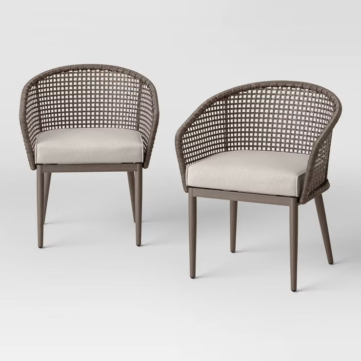 Weybridge 2pk Wicker Weave Patio Dining Chairs - Threshold™ | Target
