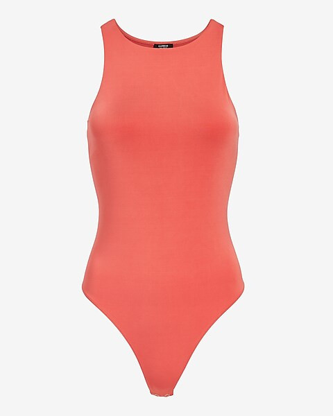 Body Contour Silky High Neck Thong Bodysuit | Express