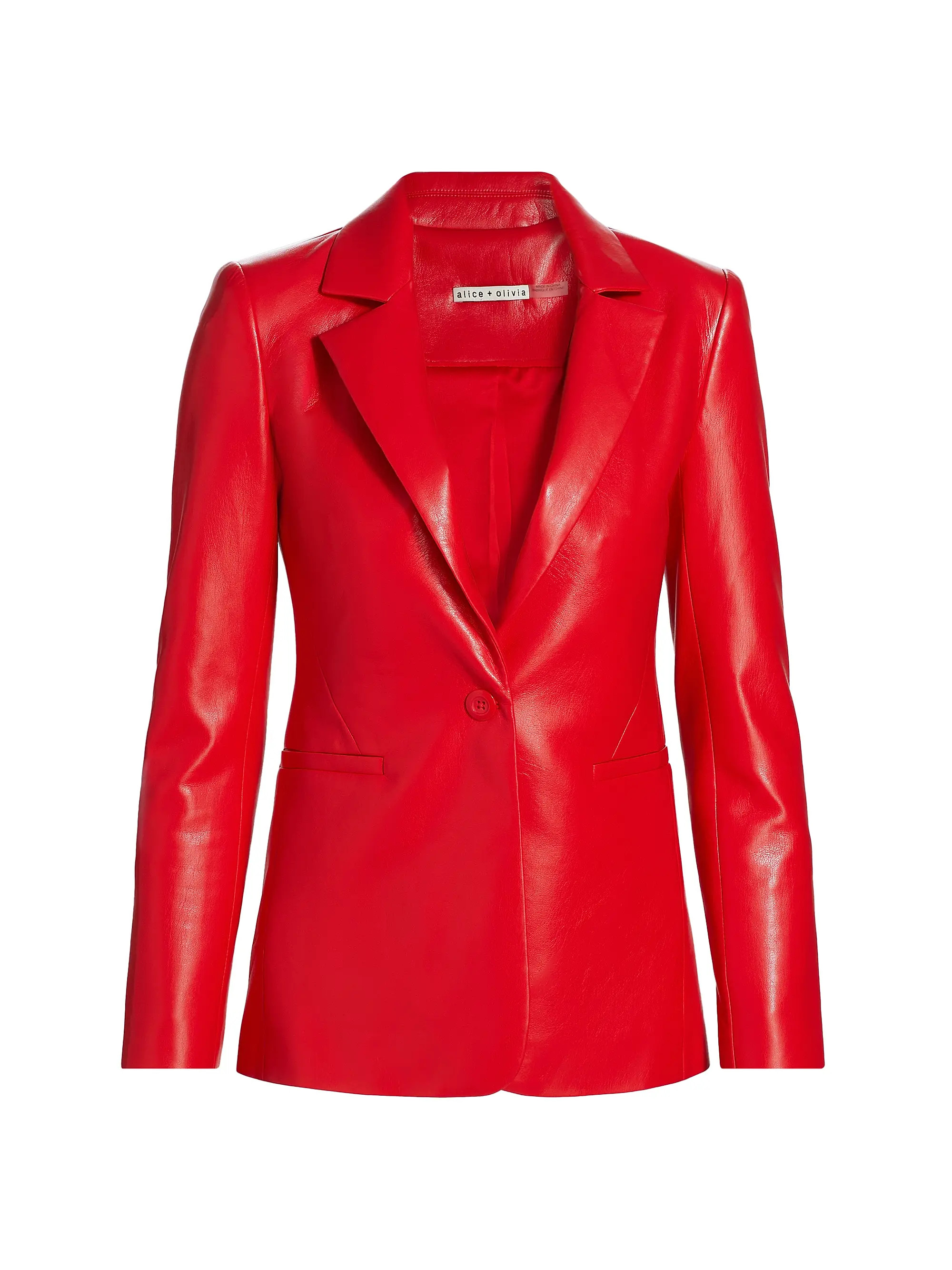 Macey Faux-Leather Fitted Blazer | Saks Fifth Avenue