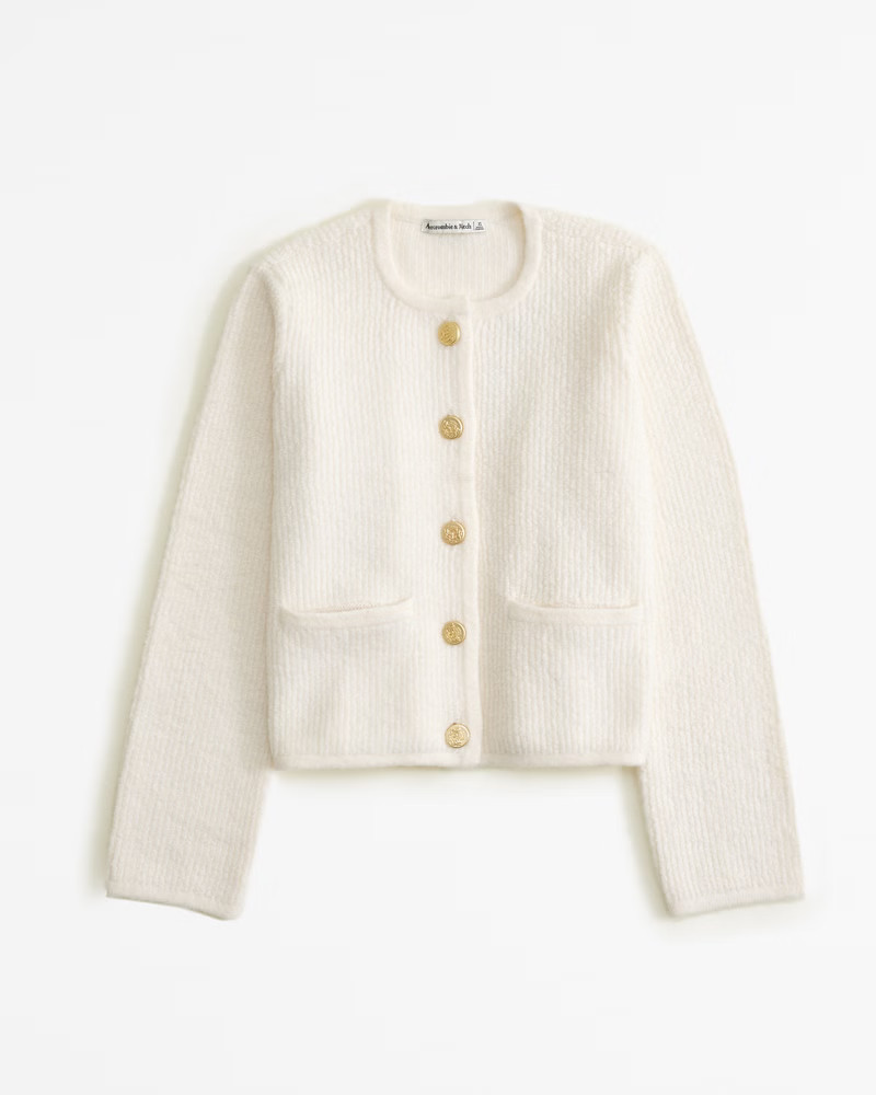 Women's Collarless Sweater Jacket | Women's New Arrivals | Abercrombie.com | Abercrombie & Fitch (US)