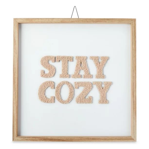 Holiday Time Stay Cozy Hanging Sign Decor, 16" | Walmart (US)