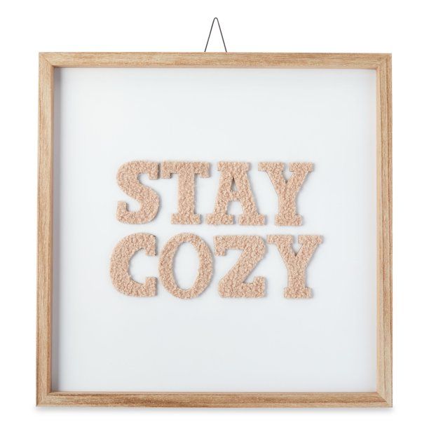 Holiday Time Stay Cozy Hanging Sign Decor, 16" | Walmart (US)