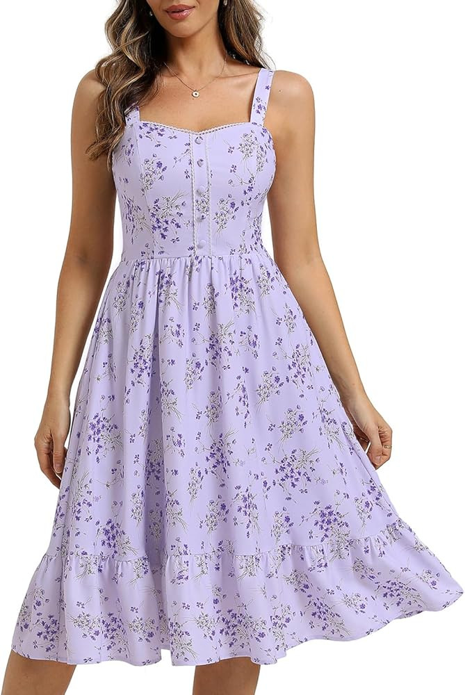 Belle Poque Floral Dress for Women Summer Wedding Guest Dresses 2026 Tea Party Dress Flowy Sundre... | Amazon (US)