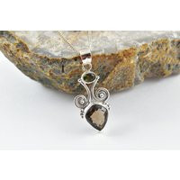 Faceted Moldavite Necklace With Shield Cut Smoky Quartz, Sterling Silver Pendant, Christmas Gift, Heart Chakra | Etsy (US)