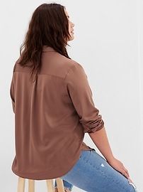 Women / Shirts & TopsSatin Boyfriend Shirt | Gap (US)